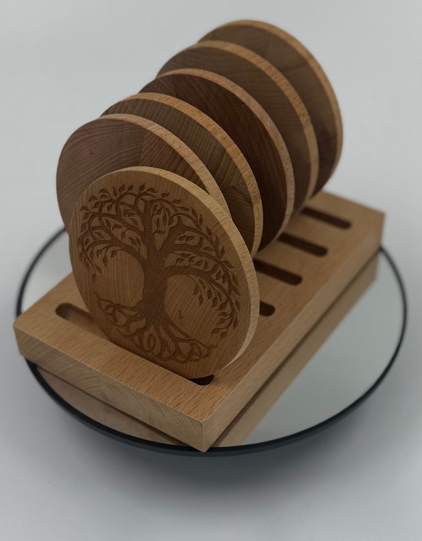 Olive Wooden Coaster set or singles