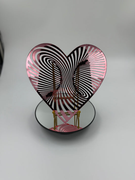 Mirrored Rose Gold Vortex Heart