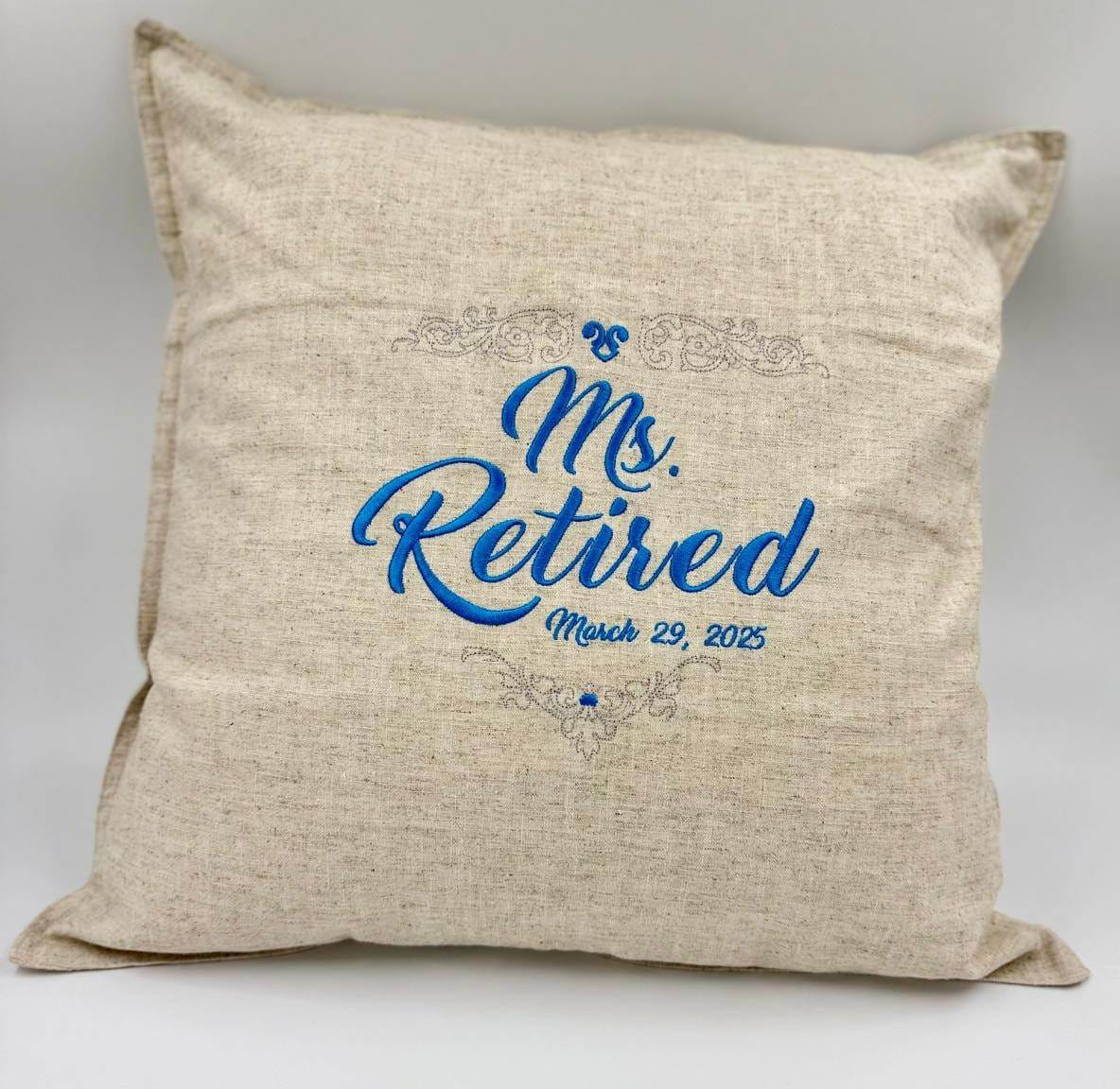 Embroidered Throw Pillow