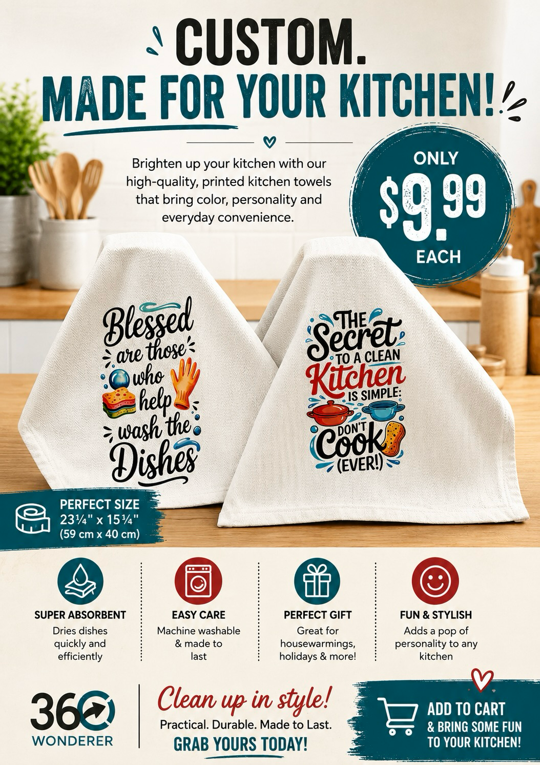 Custom Printed Kitchen Towels