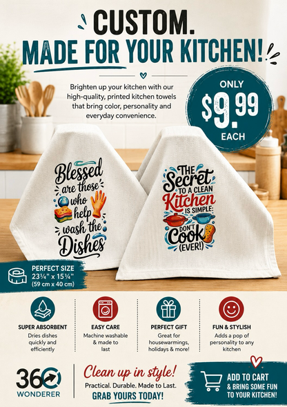 Custom Printed Kitchen Towels